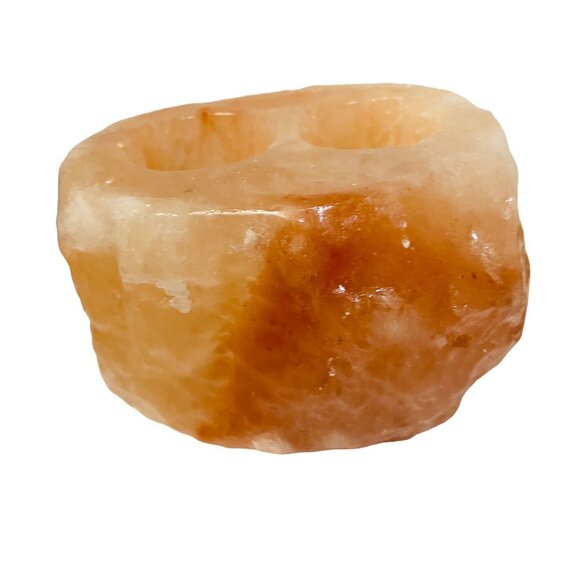 Natural Himalayan Salt Tea Light Candle Holder 2 Holes - Picture 3 of 6